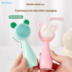 Dual-Sided Manual Silicone Facial Cleansing & Massage Brush