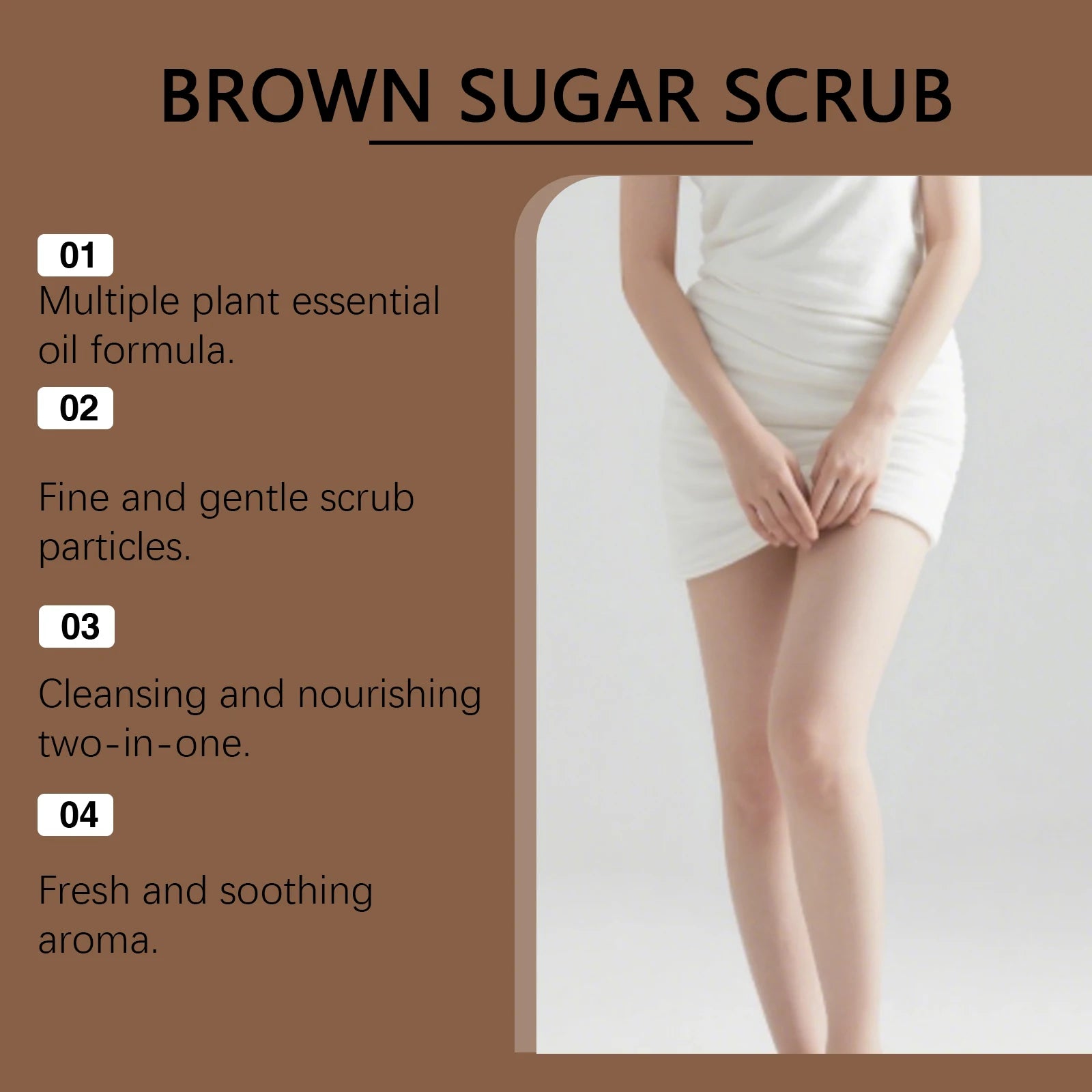 OceAura Brown Sugar Body Scrub – 100g Pore Shrinking & Smoothing