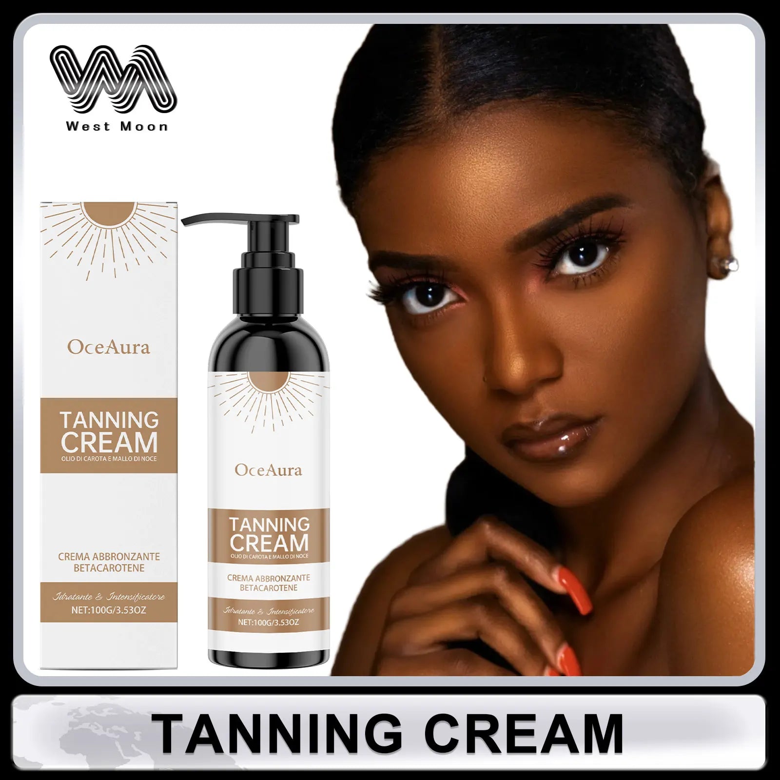 OceAura Tanning Cream Accelerator – 100g Sun-Free Bronzing Lotion