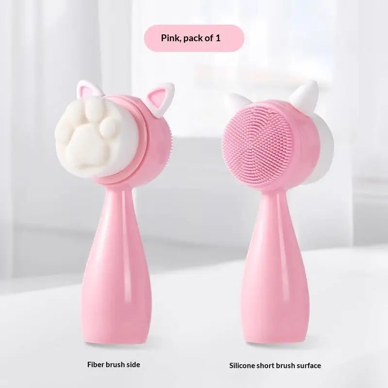 Dual-Sided Manual Silicone Facial Cleansing & Massage Brush